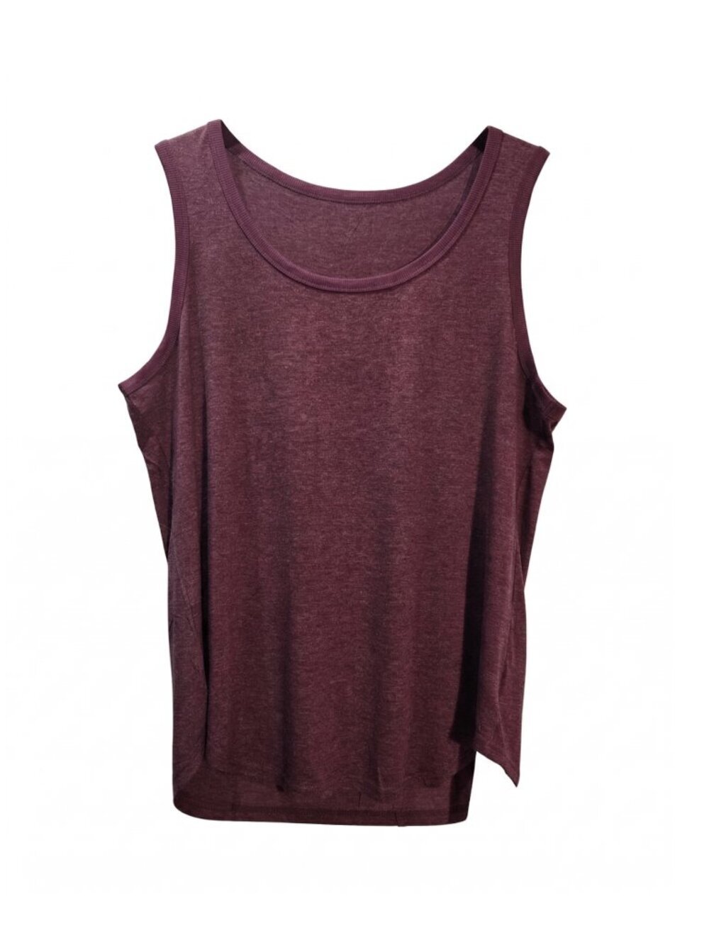 NWT | AURUZA Heathered Burgundy Tank Top Scoop Neck Rayon Blend Soft | XL